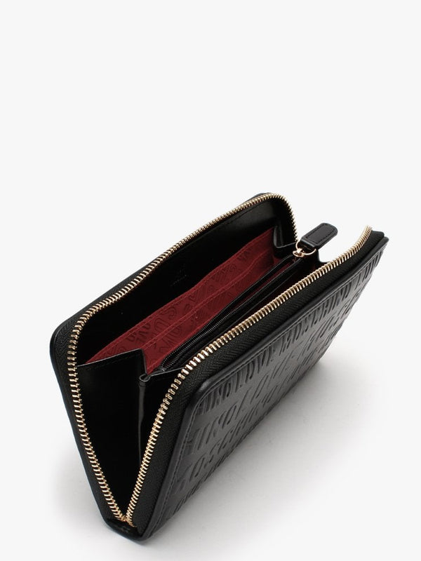 Embossed Logo Black Purse