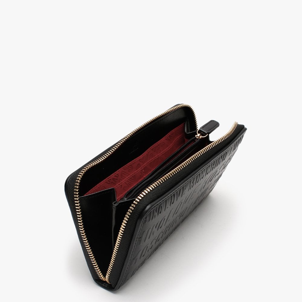 Embossed Logo Black Purse