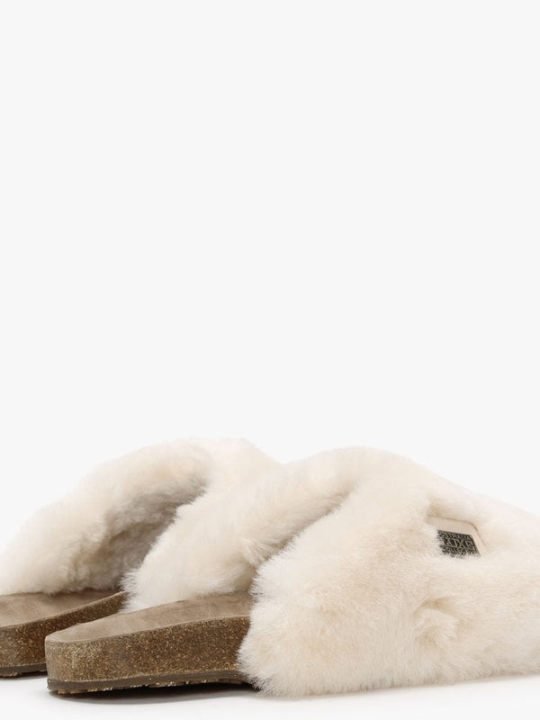 Dreamer Cream Shearling Mule Slippers