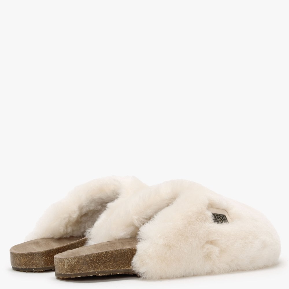 Dreamer Cream Shearling Mule Slippers