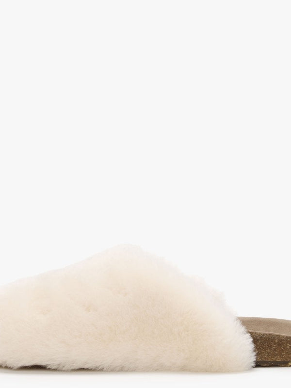 Dreamer Cream Shearling Mule Slippers