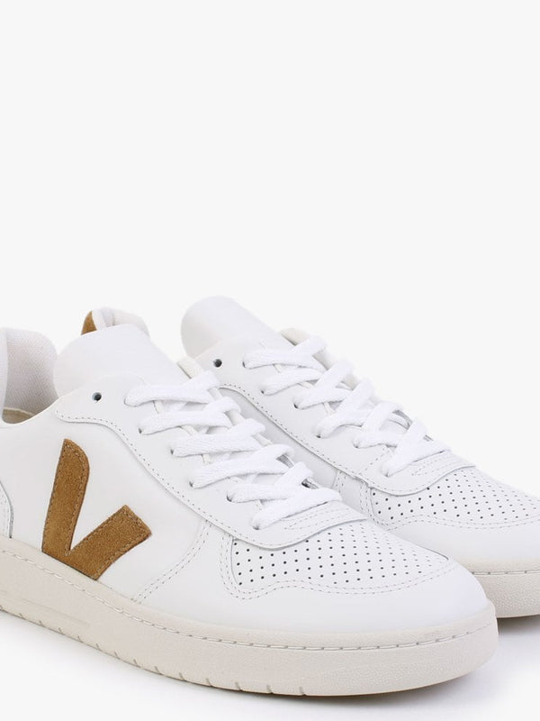 Men’s V-10 Leather Extra White Camel Trainers