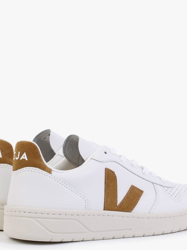 Men’s V-10 Leather Extra White Camel Trainers