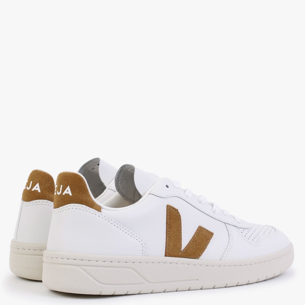 Men’s V-10 Leather Extra White Camel Trainers