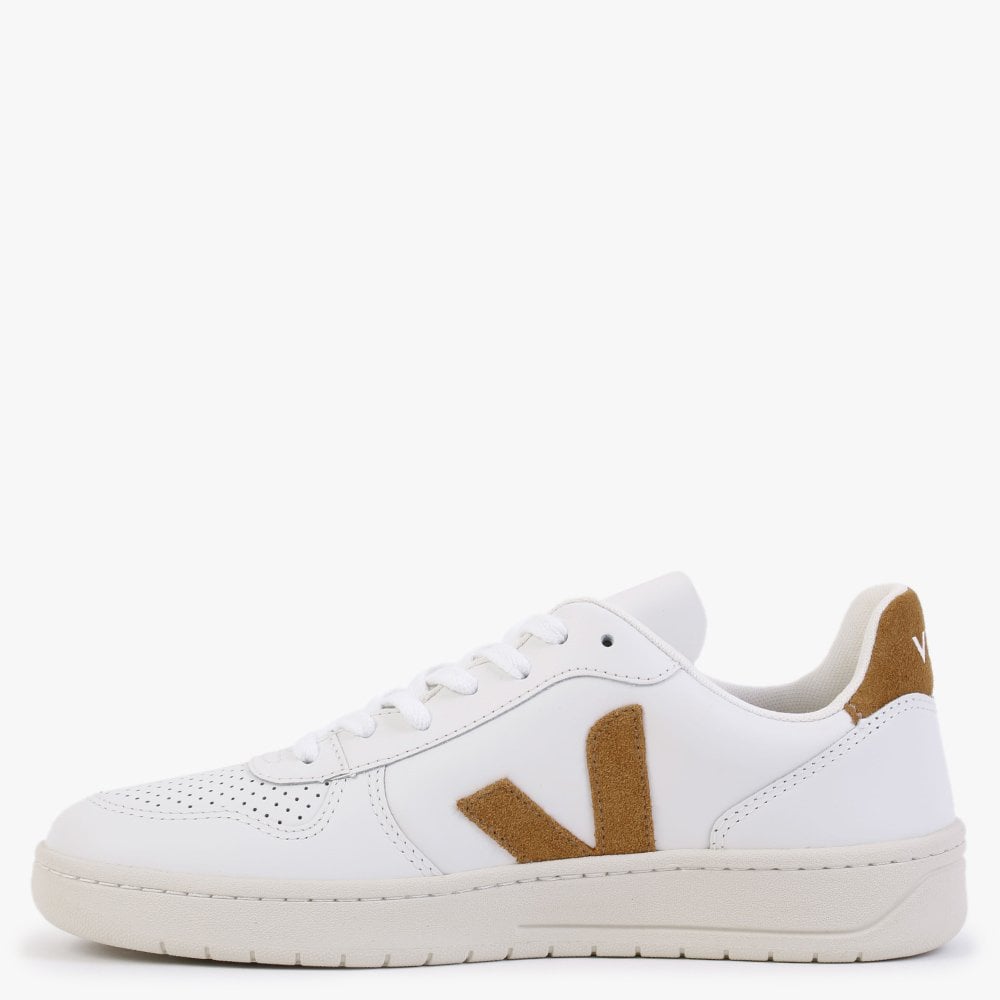 Men’s V-10 Leather Extra White Camel Trainers