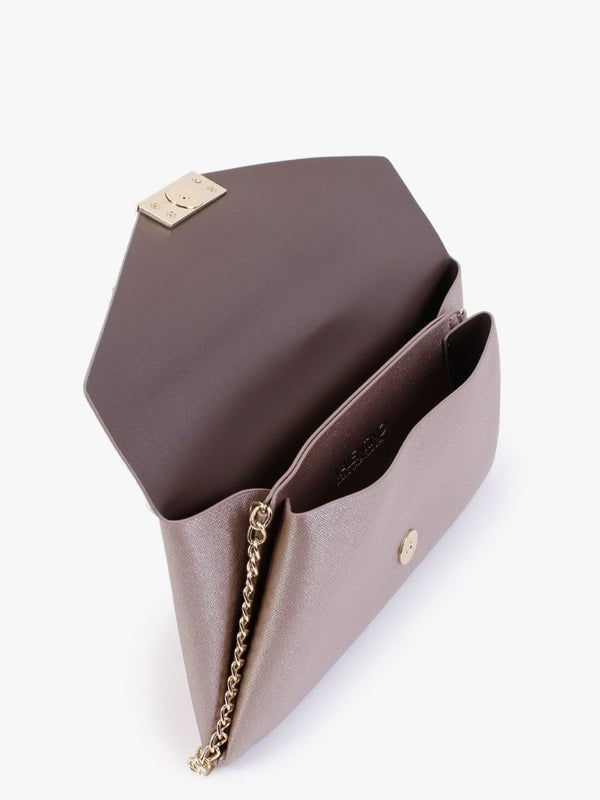 Arpie Oro Rosa Saffiano Envelope Pochette Bag