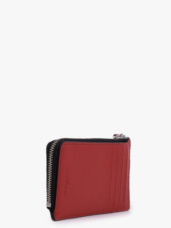 The Colourblock Small True Red Leather Top Zip Wallet