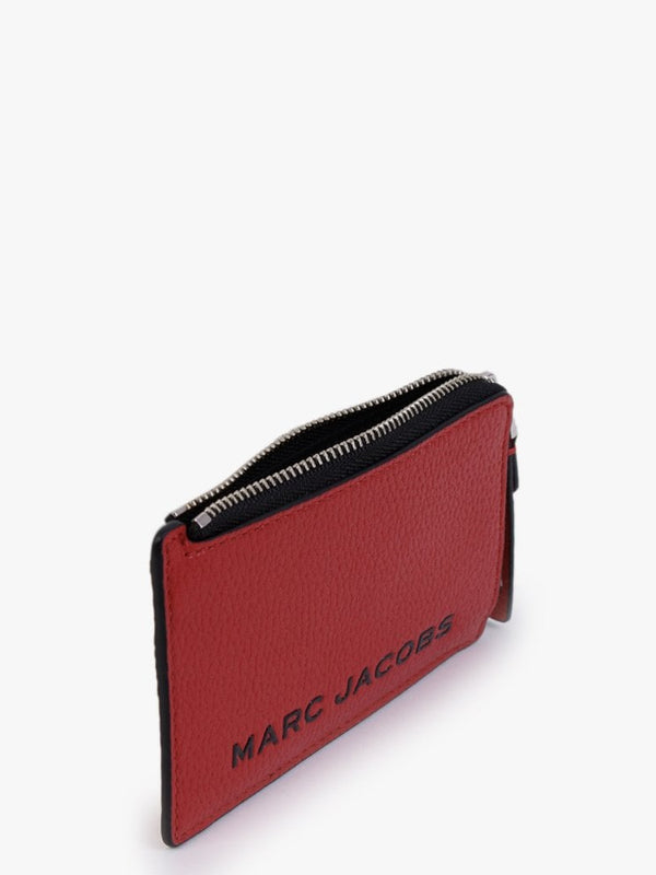 The Colourblock Small True Red Leather Top Zip Wallet