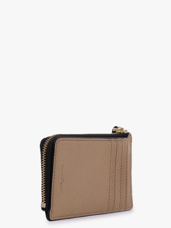 The Colourblock Small Medium Tan Leather Top Zip Wallet