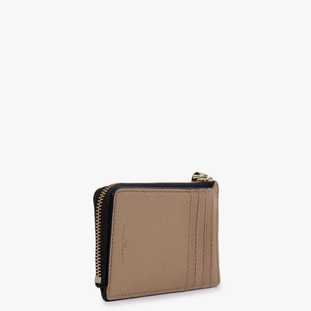 The Colourblock Small Medium Tan Leather Top Zip Wallet