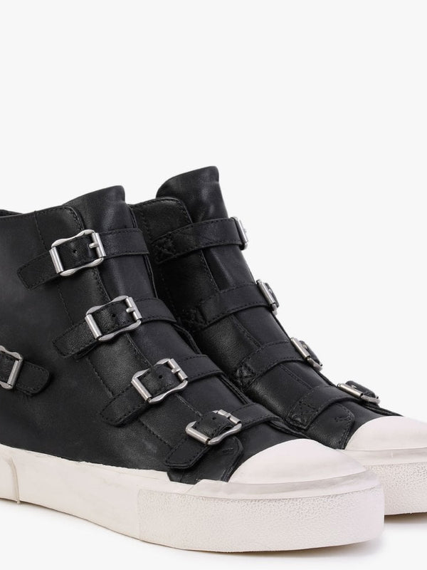 Gang Black Pewter Leather High Top Trainers