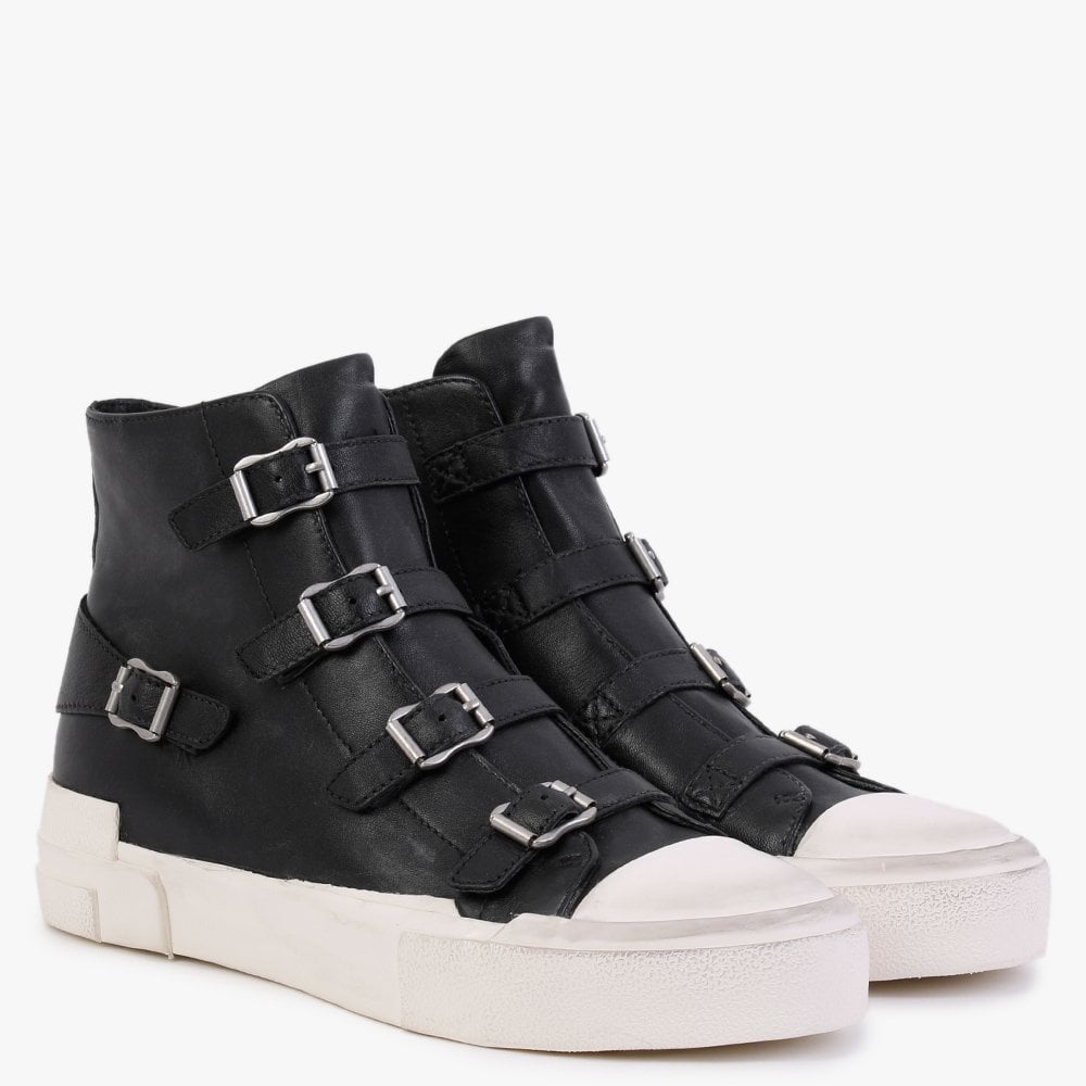 Gang Black Pewter Leather High Top Trainers