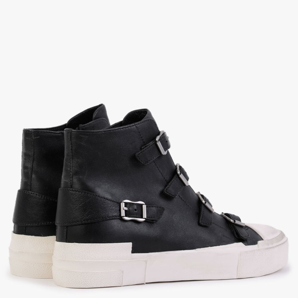 Gang Black Pewter Leather High Top Trainers