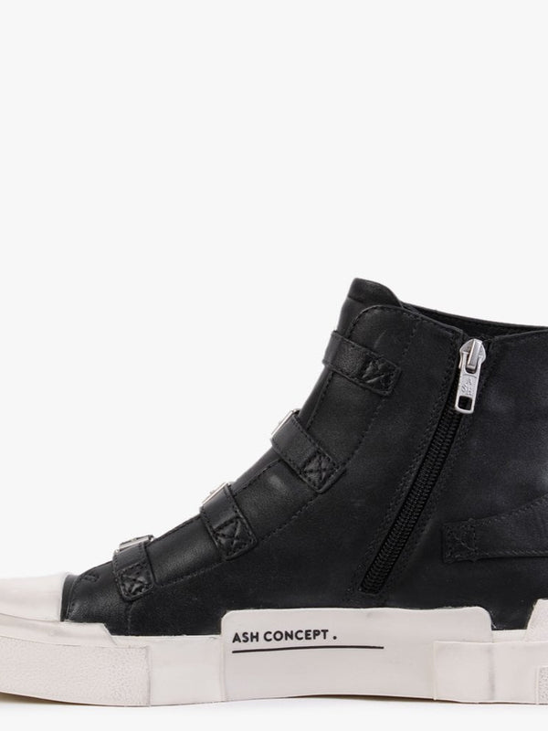 Gang Black Pewter Leather High Top Trainers