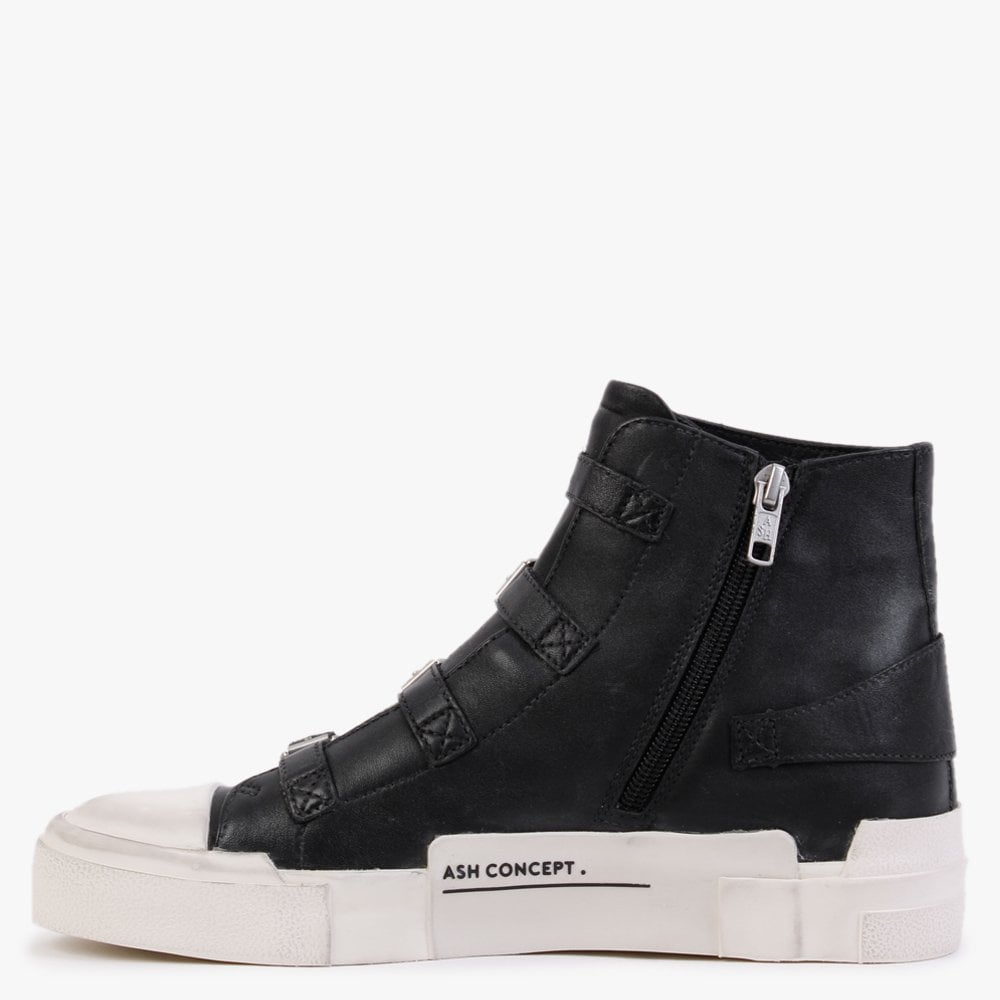 Gang Black Pewter Leather High Top Trainers