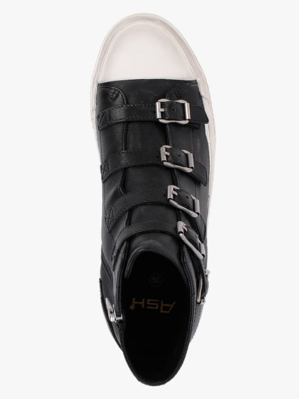 Gang Black Pewter Leather High Top Trainers
