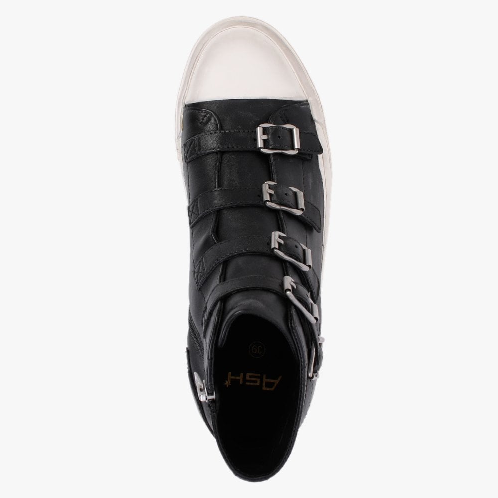Gang Black Pewter Leather High Top Trainers