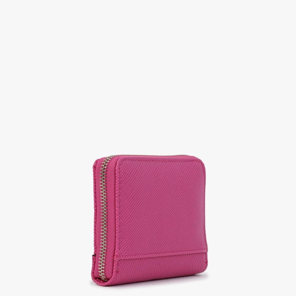 Small Noelle Fuchsia Zip Around Wallet