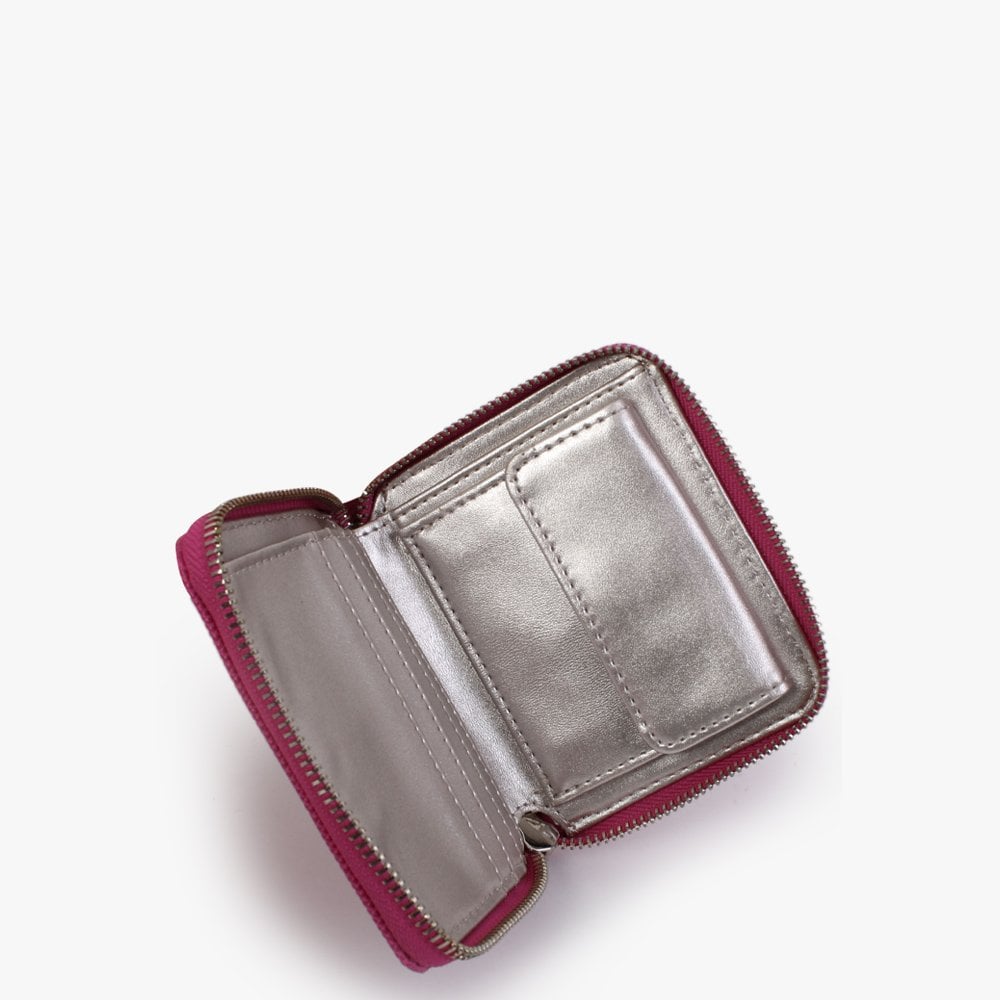Small Noelle Fuchsia Zip Around Wallet