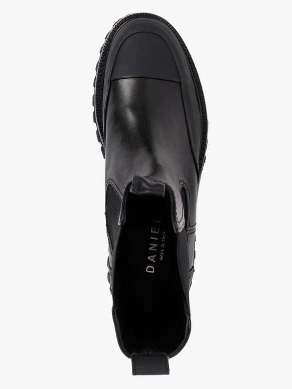 Nellie Black Leather Toe Cap Chelsea Boots