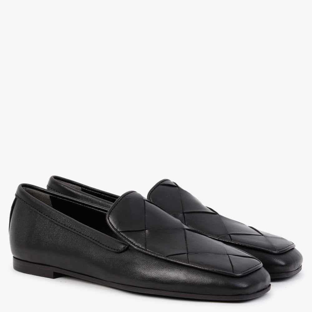 Carot Black Leather Loafers