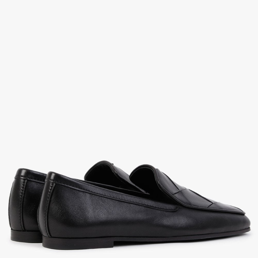 Carot Black Leather Loafers