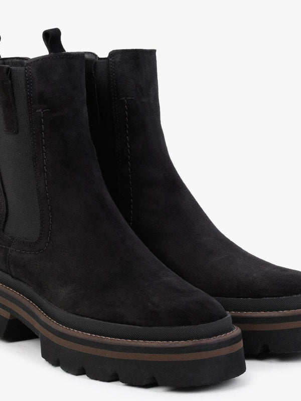 Allspice Black Suede Elongated Chelsea Boots
