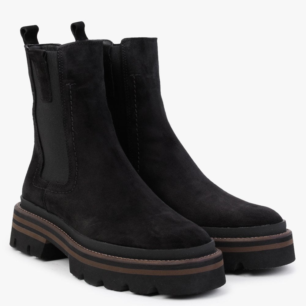 Allspice Black Suede Elongated Chelsea Boots