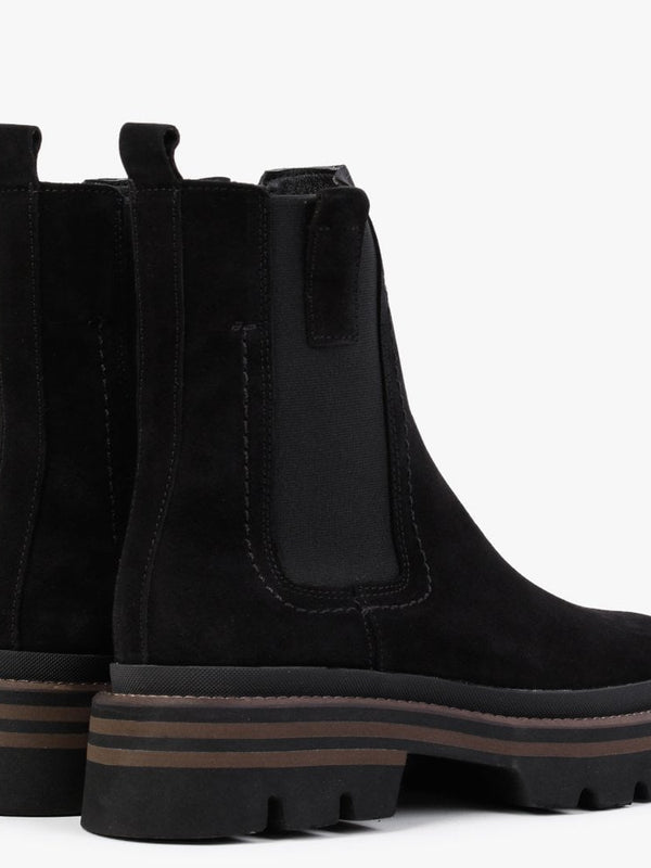 Allspice Black Suede Elongated Chelsea Boots