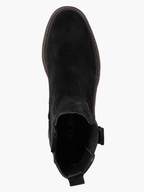 Allspice Black Suede Elongated Chelsea Boots