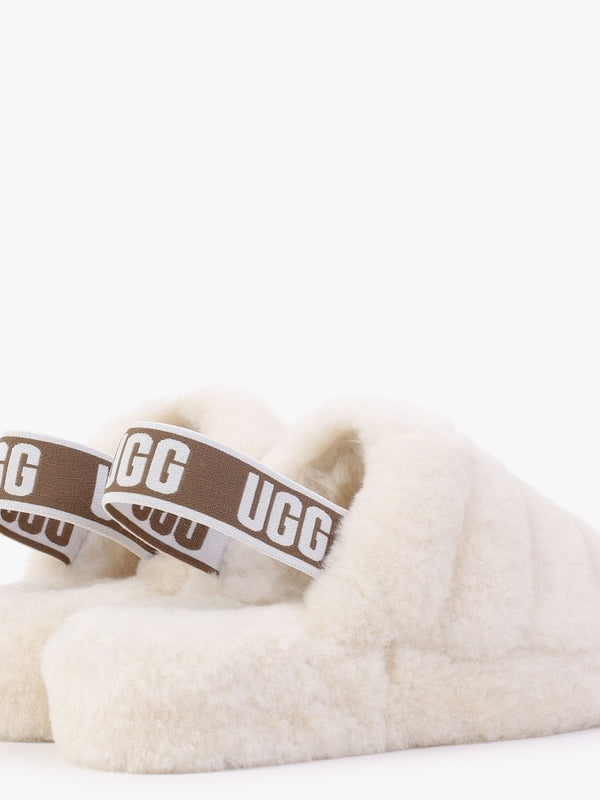 Fluff Yeah Logo Goat Sheepskin Sliders