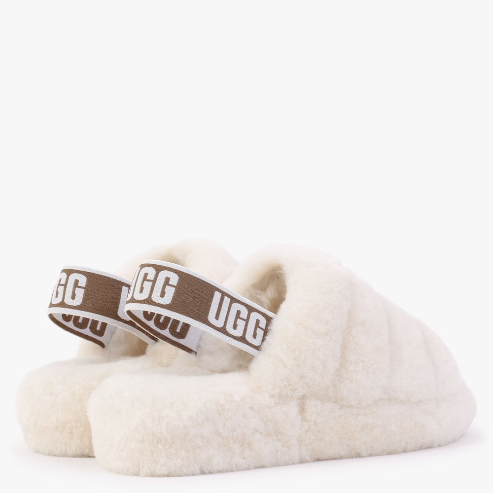 Fluff Yeah Logo Goat Sheepskin Sliders