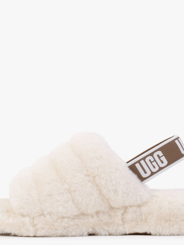 Fluff Yeah Logo Goat Sheepskin Sliders