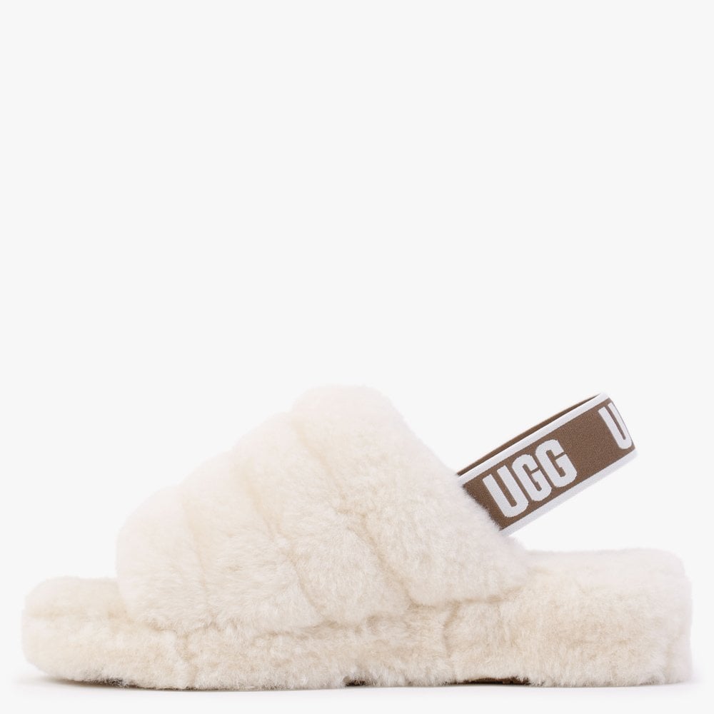 Fluff Yeah Logo Goat Sheepskin Sliders