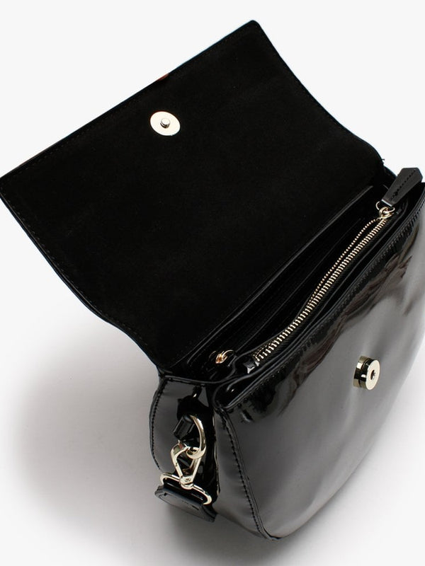 Bigs Patent Black Cross-Body Bag
