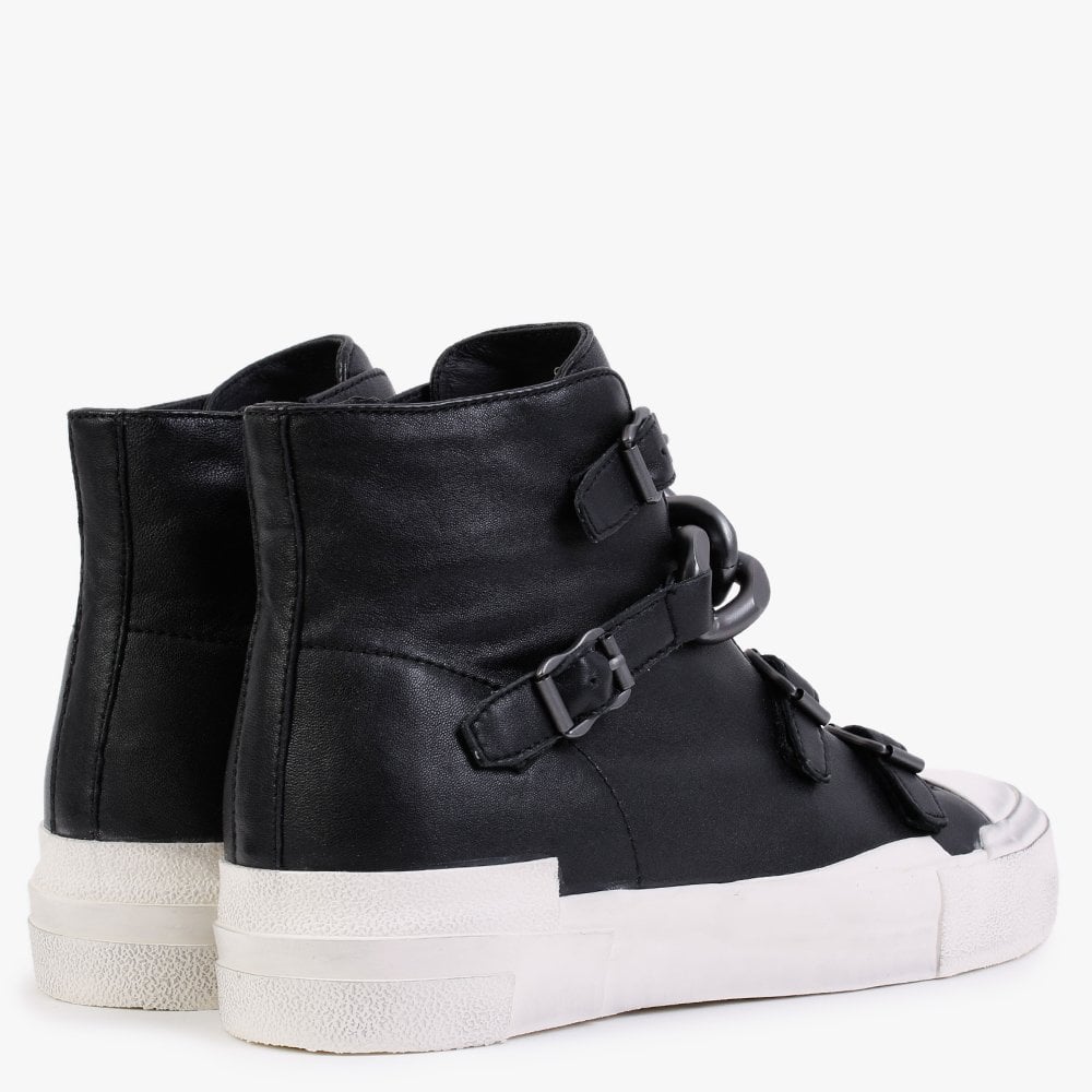 Galaxy Black Gunmetal Chain High Top Trainers