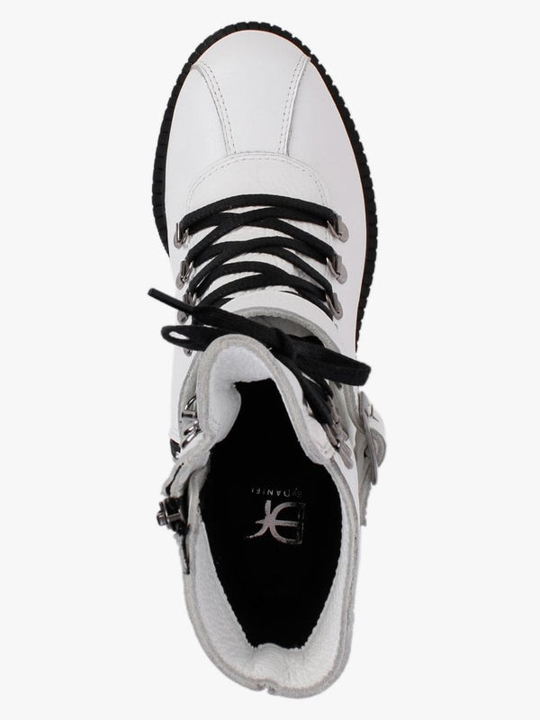 Module White Leather Lace Up Ankle Boots