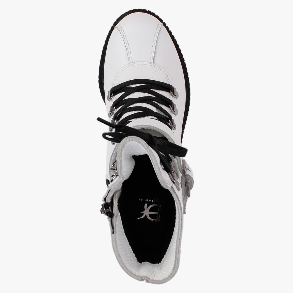 Module White Leather Lace Up Ankle Boots