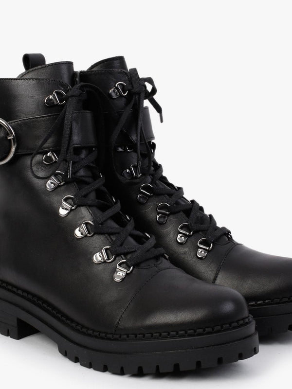 Moddy Black Leather Biker Boots