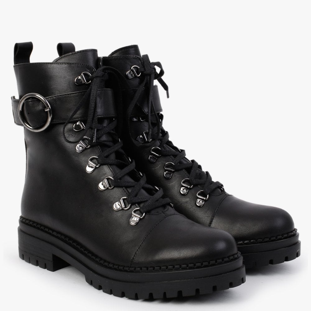 Moddy Black Leather Biker Boots