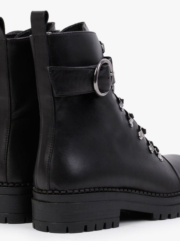 Moddy Black Leather Biker Boots