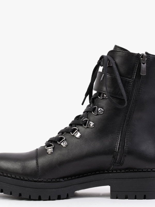 Moddy Black Leather Biker Boots