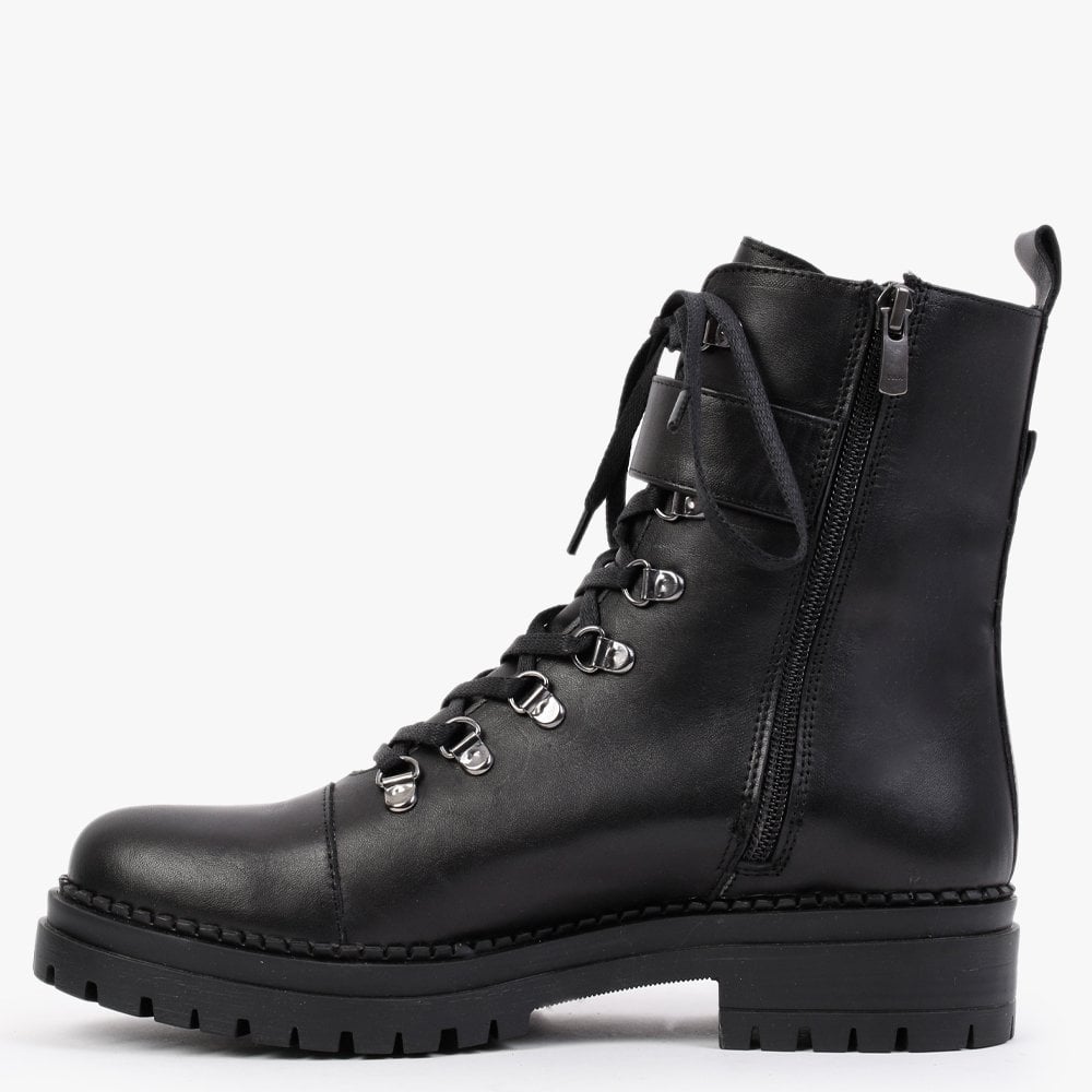 Moddy Black Leather Biker Boots