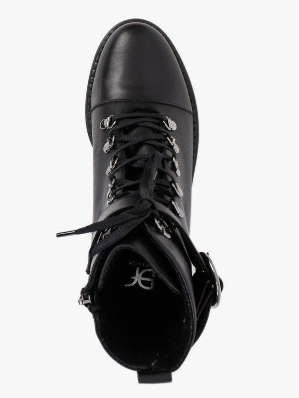 Moddy Black Leather Biker Boots