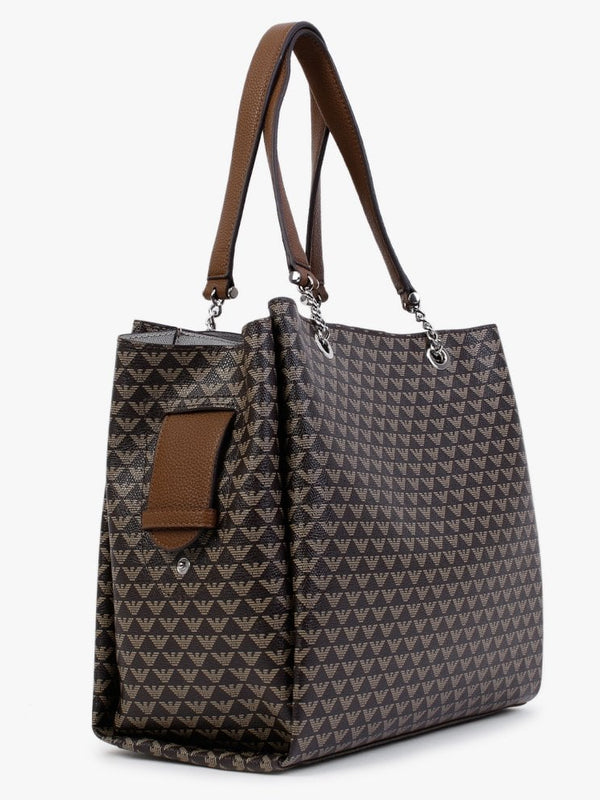 Dark Tan Eagle Logo Tote Bag