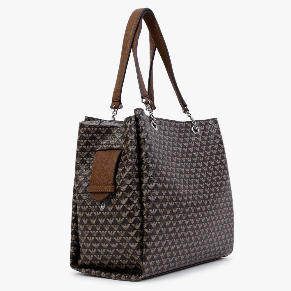 Dark Tan Eagle Logo Tote Bag
