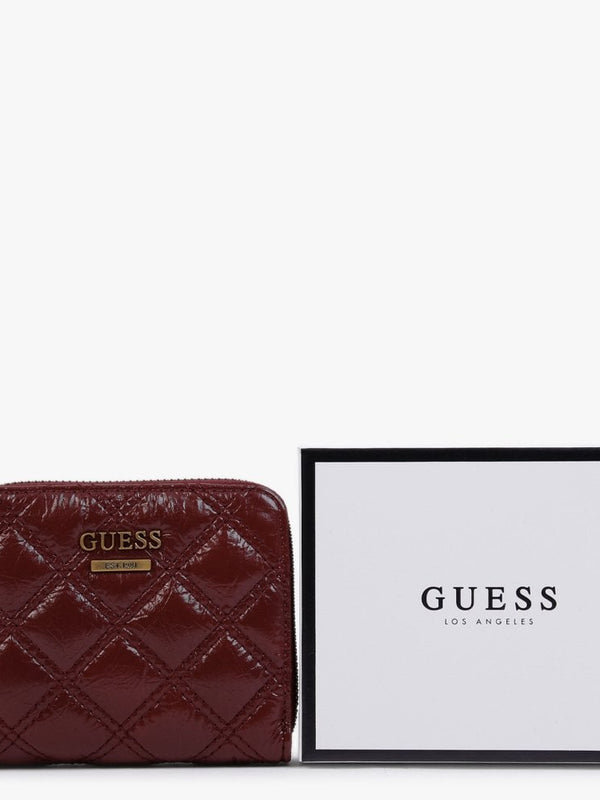 Small Cessily Beet Red Quilted Zip Around Wallet