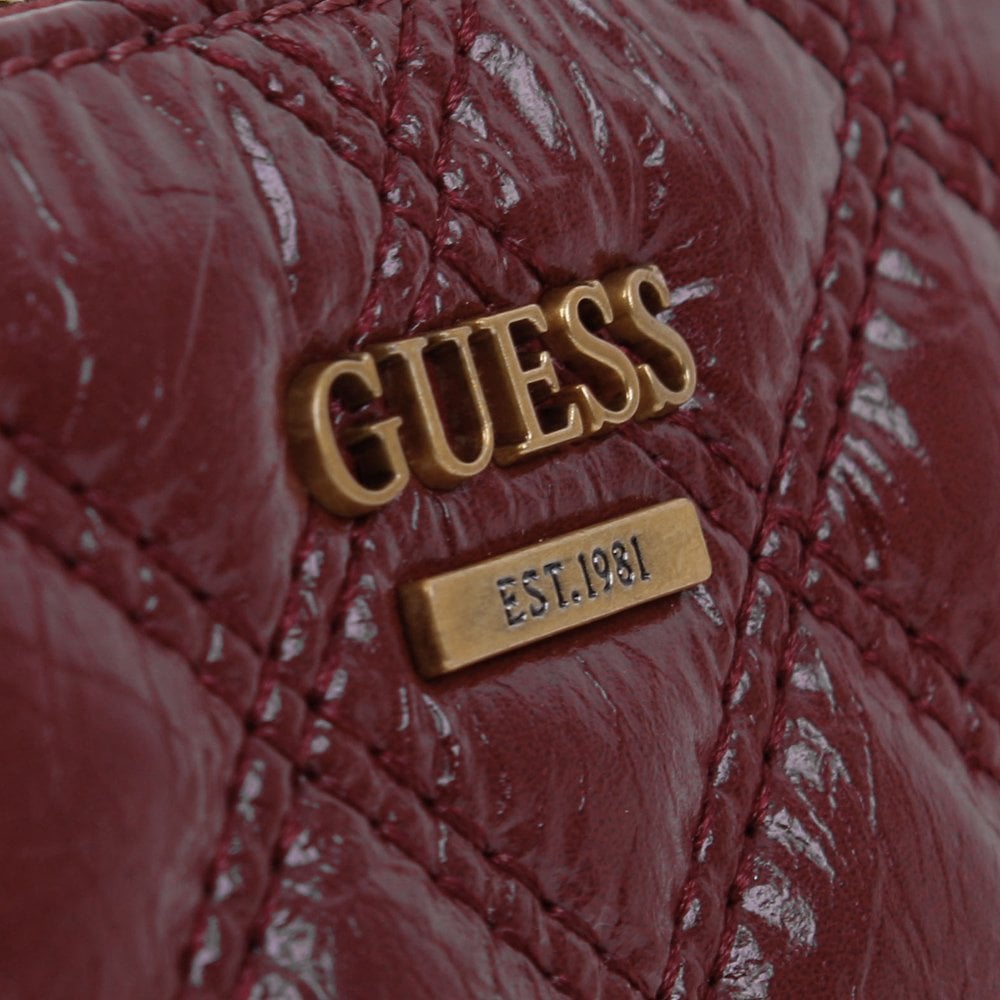 Small Cessily Beet Red Quilted Zip Around Wallet