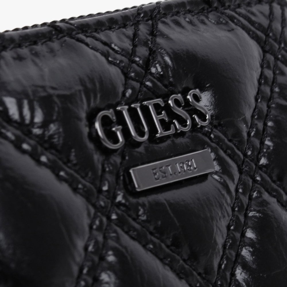 Small Cessily DTM Black Quilted Zip Around Wallet