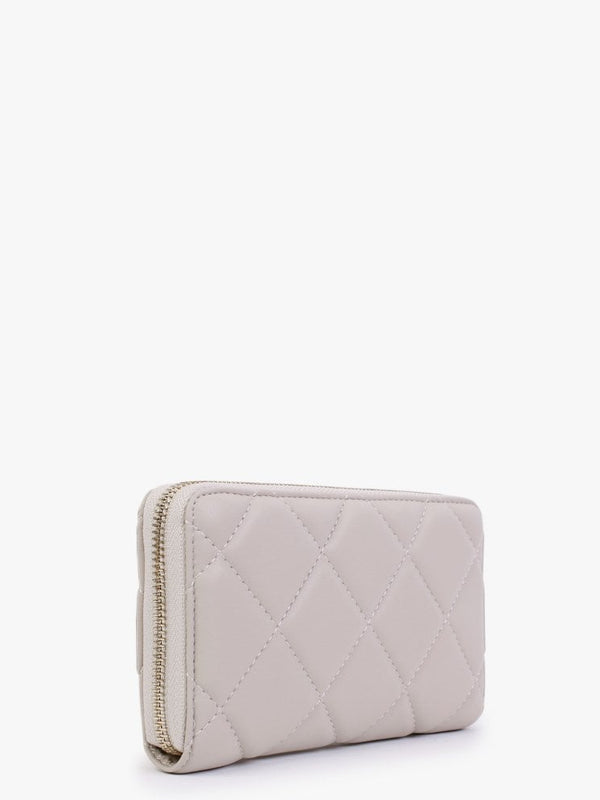 Ocarina Ecru Quilted Zip Around Wallet